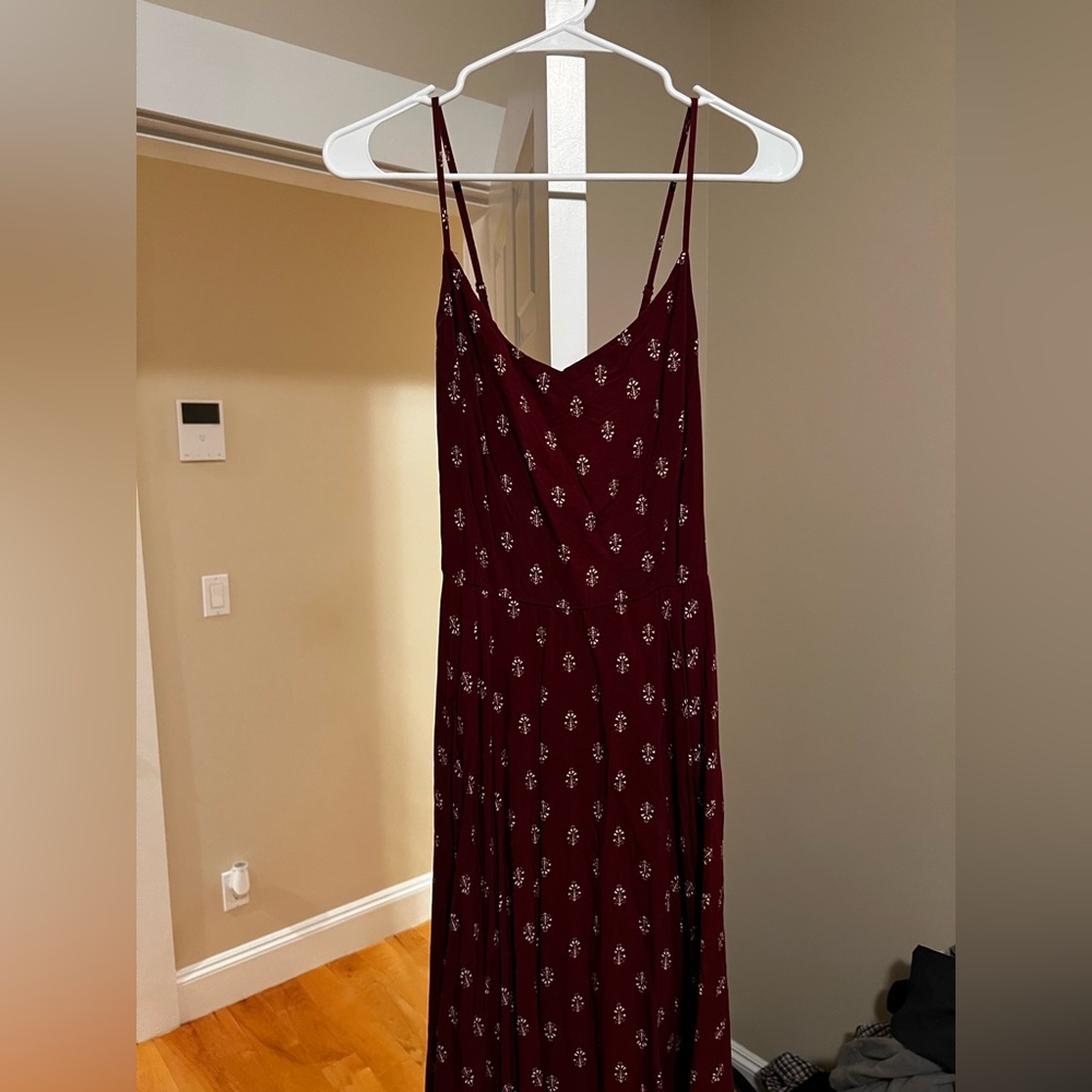 Printed Maroon Sun Dress